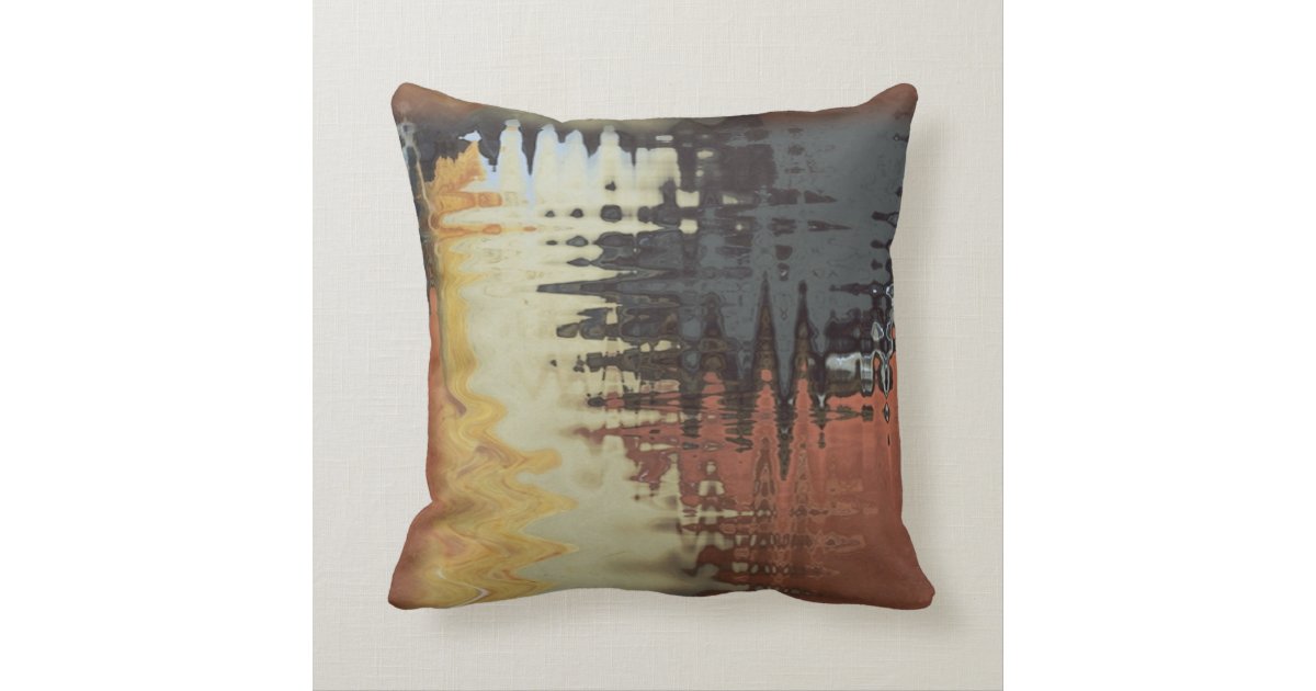 Black Blue Cream Yellow And Rust Mixture Throw Pillow Zazzle Com