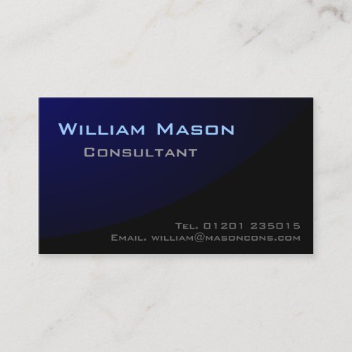 Black Blue Curved, Professional Business Card