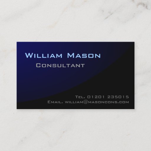 Customizable Black Blue Curved, Professional Business Card