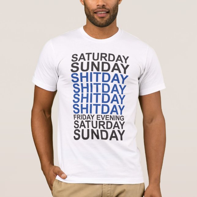 Black-blue Days of the week T-Shirt (Front)