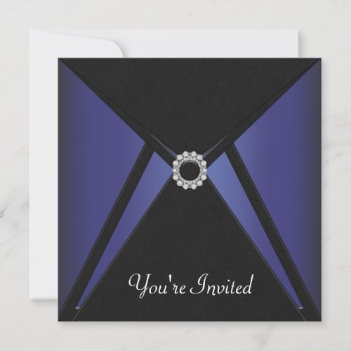 Black Blue Diamond Any Occasion Invitation