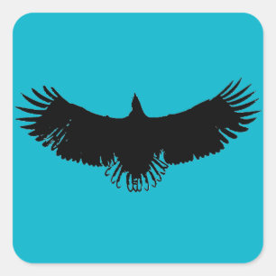 Black & Blue Eagle Silhouette Artwork Sticker
