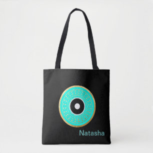 Black, Blue Evil Eye Personalized Tote Bag