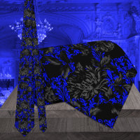 Black & Blue Floral Damask Gothic Wedding