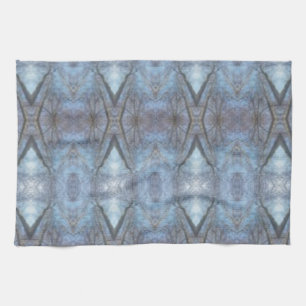 Black Blue Geometric Cross Diamonds Pattern Towel