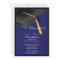Black Blue Grad Cap Graduation Party Invitation