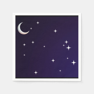 Black & Blue Gradient Night Themed Napkin