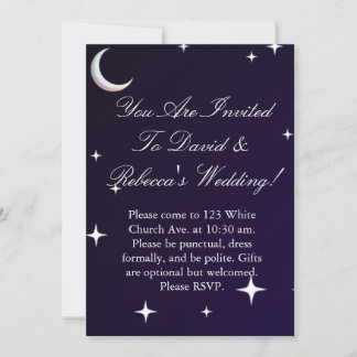 Black & Blue Gradient Night Wedding Invitation