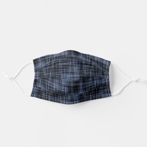 Black Blue Gray Abstract Stripe Pattern Adult Cloth Face Mask