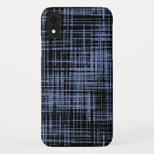 Black Blue Gray Abstract Stripe Pattern Case-Mate iPhone Case (Back)