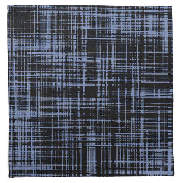 Black Blue Gray Abstract Stripe Pattern Cloth Napkin (Front)