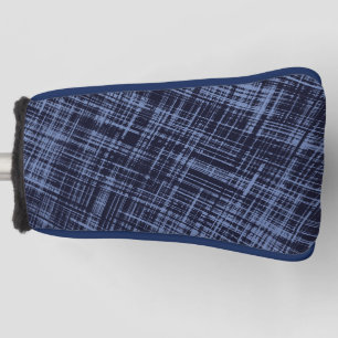 Black Blue Gray Abstract Stripe Pattern Golf Head Cover