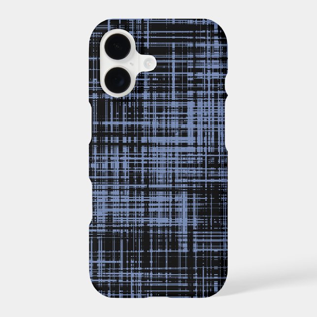 Black Blue Gray Abstract Stripe Pattern Iphone Case (Back)