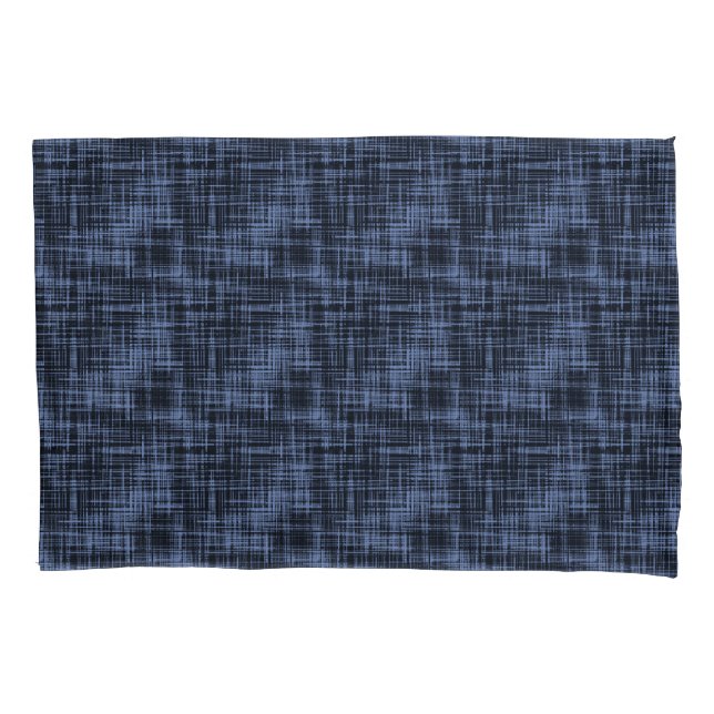Black Blue Gray Abstract Stripe Pattern Pillow Case (Front)