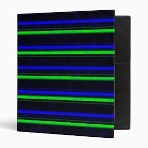 Black Blue Green Stripes 3 Ring Binder