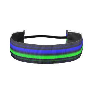 Black Blue Green Stripes Athletic Headband