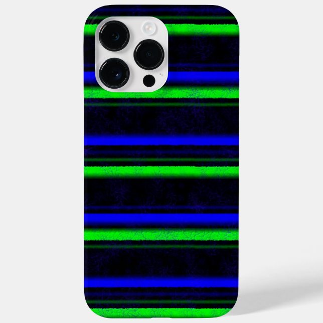 Black Blue Green Stripes Case-Mate iPhone Case (Back)