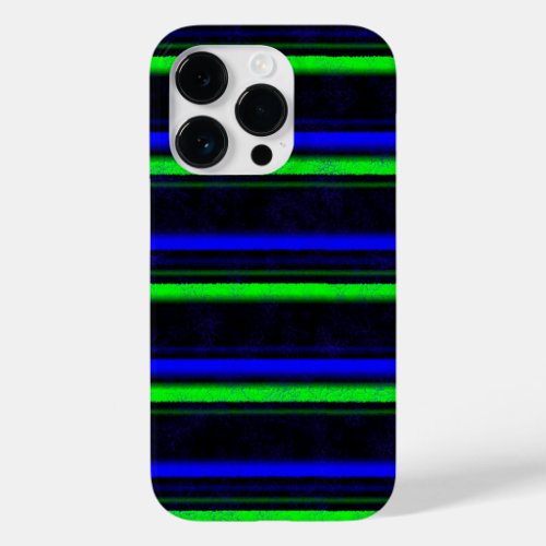 Black Blue Green Stripes Case_Mate iPhone 14 Pro Case