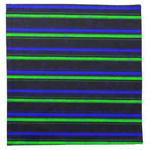 Black Blue Green Stripes Cloth Napkin