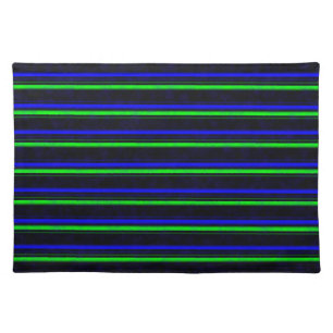 Black Blue Green Stripes Cloth Placemat