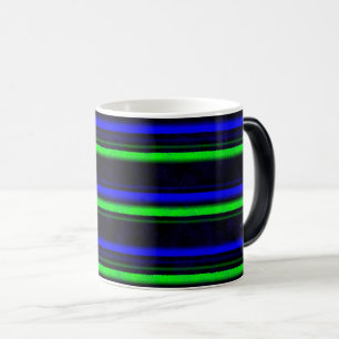 Black Blue Green Stripes Color Morph Mug