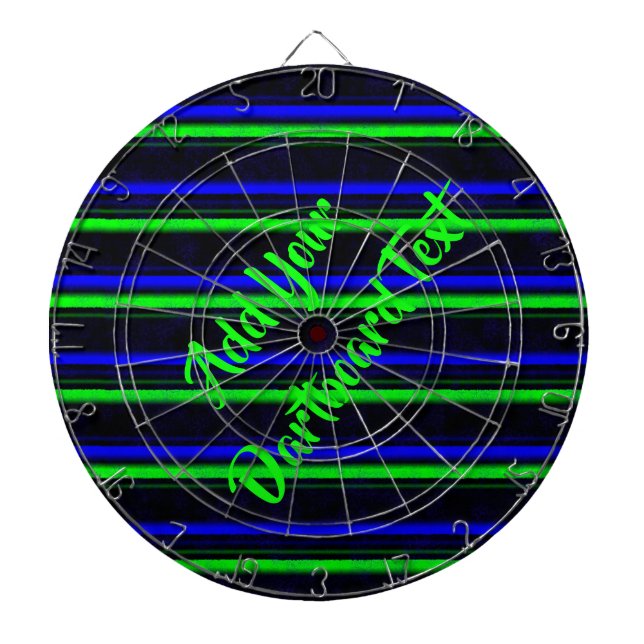 Black Blue Green Stripes Dart Board (Front)