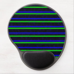 Black Blue Green Stripes Gel Mouse Pad