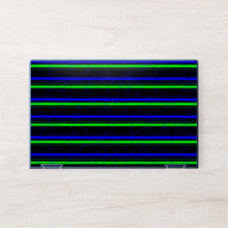 Black Blue Green Stripes HP Laptop Skin