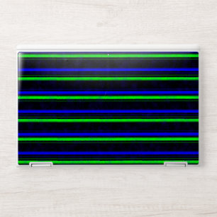 Black Blue Green Stripes HP Laptop Skin
