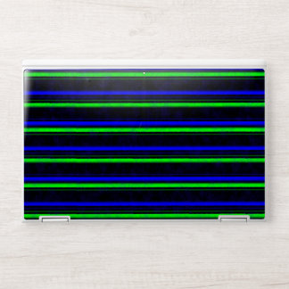 Black Blue Green Stripes HP Laptop Skin