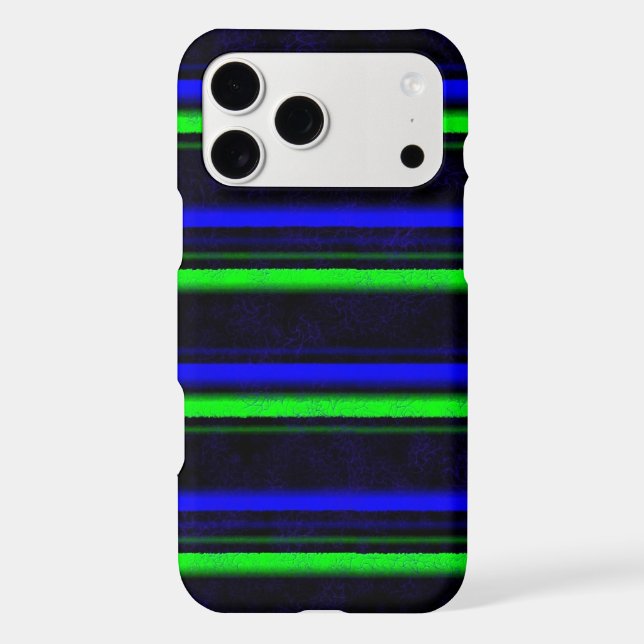 Black Blue Green Stripes iPhone Case (Back)
