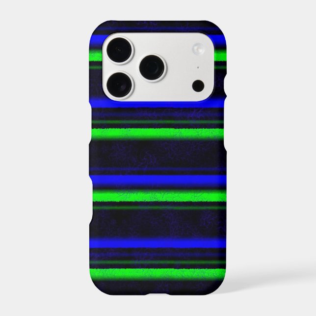 Black Blue Green Stripes iPhone Case (Back)