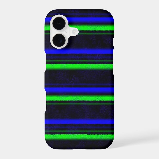 Black Blue Green Stripes iPhone Case (Back)