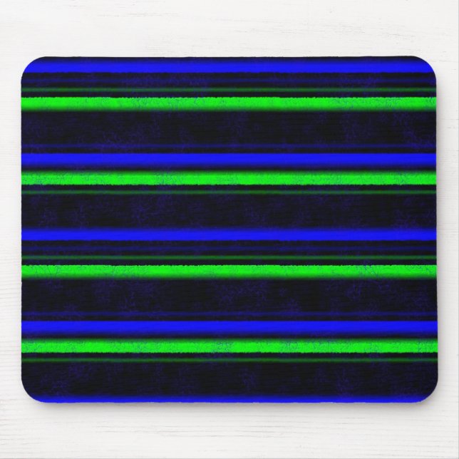 Black Blue Green Stripes Mouse Pad (Front)