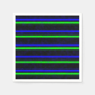 Black Blue Green Stripes Napkins