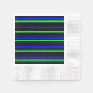 Black Blue Green Stripes Napkins