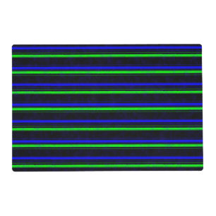 Black Blue Green Stripes Placemat
