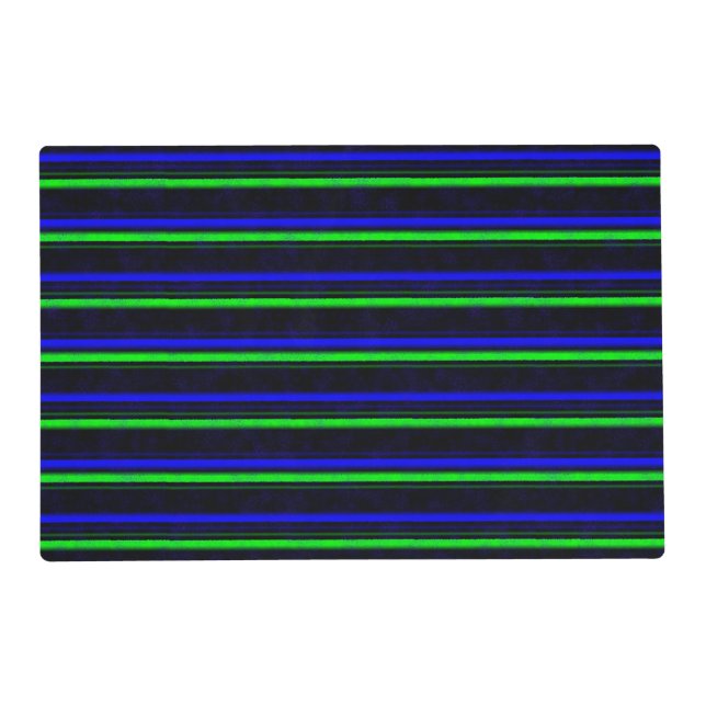 Black Blue Green Stripes Placemat (Front)