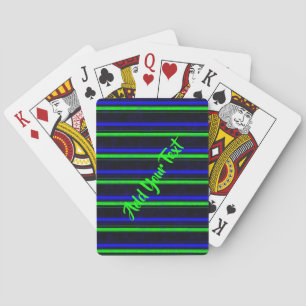 Black Blue Green Stripes Poker Cards