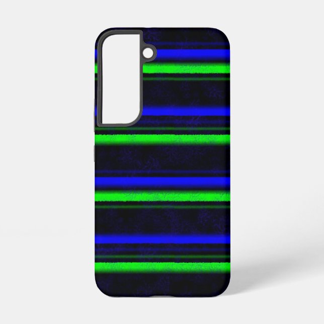 Black Blue Green Stripes Samsung Galaxy Case (Back)