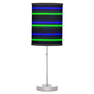 Black Blue Green Stripes Table Lamp