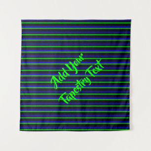 Black Blue Green Stripes Tapestry