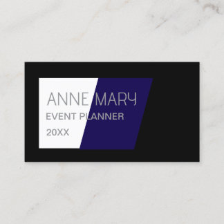 Black Blue Grey Abstract Artsy Modern Trendy Business Card