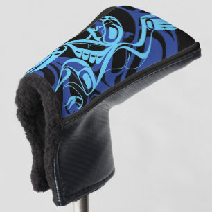 Black Blue Haida Eagle Thunder Bird Native Art Golf Head Cover