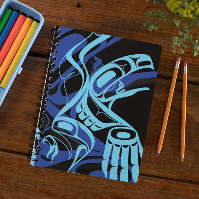 Black Blue Haida Eagle Thunder Bird Native Art Notebook (Creator Uploaded)