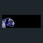 Black & Blue Jaguar Pop Art Poster<br><div class="desc">Black & Blue Jaguar Head Poster - Jaguar Portrait Posters Prints - Pop Art Jaguar Image - Big Wild Cats - The Head of the Jaguar - Face of Jaguar</div>