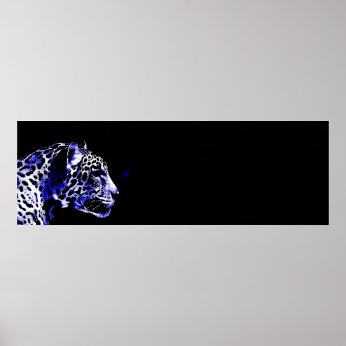 Black  Blue Jaguar Pop Art Poster