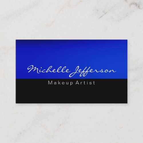 Black Blue Makeup Artist Unique Business Card