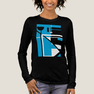 Black Blue MCM-inspired Geometric Shapes Abstract Tri-Blend Shirt