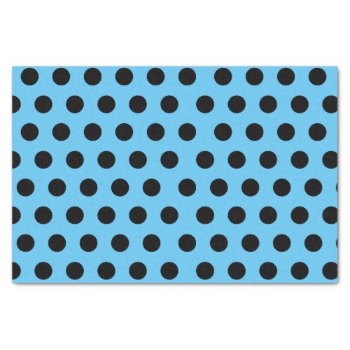 Black  Blue Medium Sized Polka Dot Tissue Paper